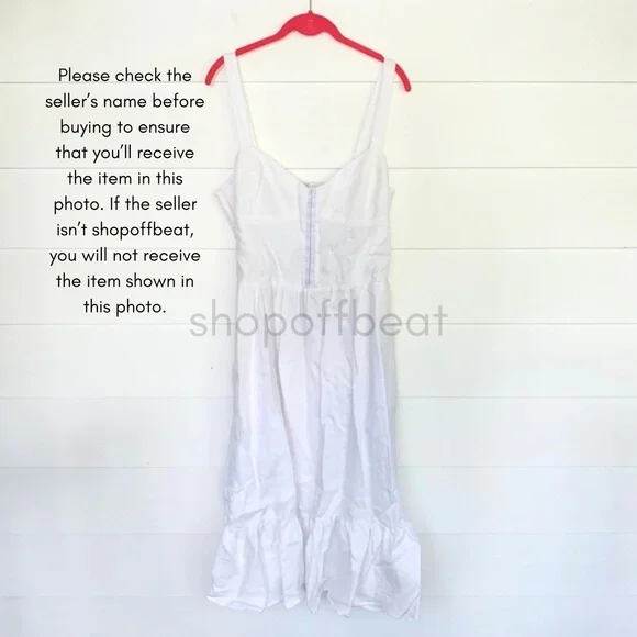 NEW Reformation Dolci Linen Dress White 12
